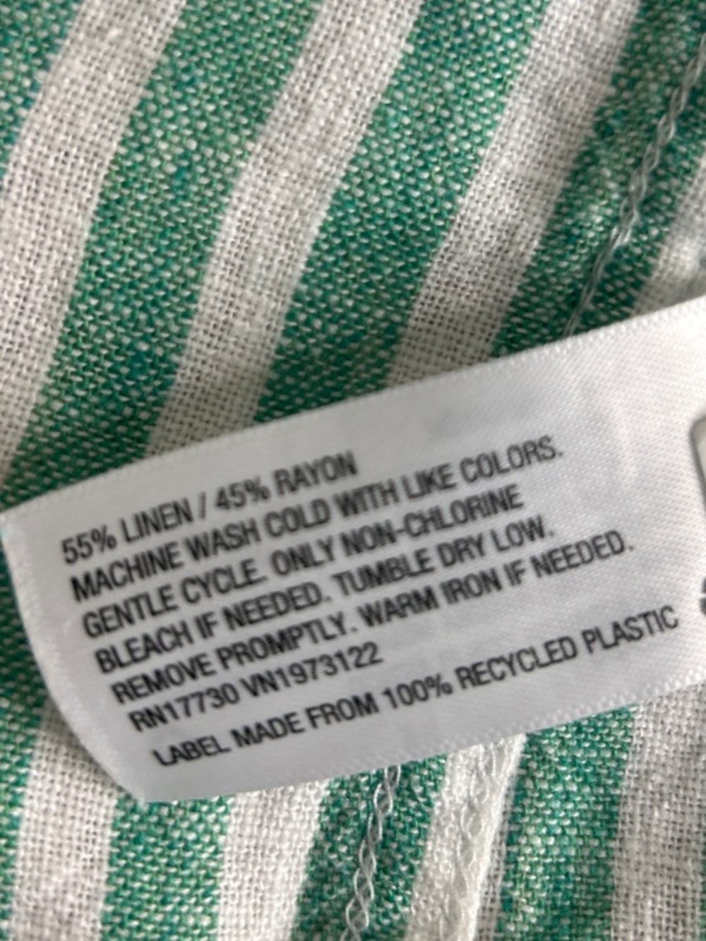 Universal Thread Green and White Striped Relaxed-Fit Shirt - Picture 9 of 9
